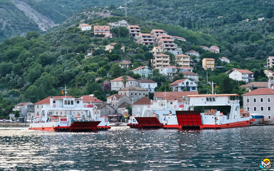 Ferries in the Verige Strait, Kamenari, Montenegro