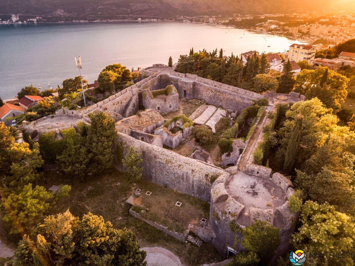 Aerial view of Španjola, Herceg Novi, Montenegro