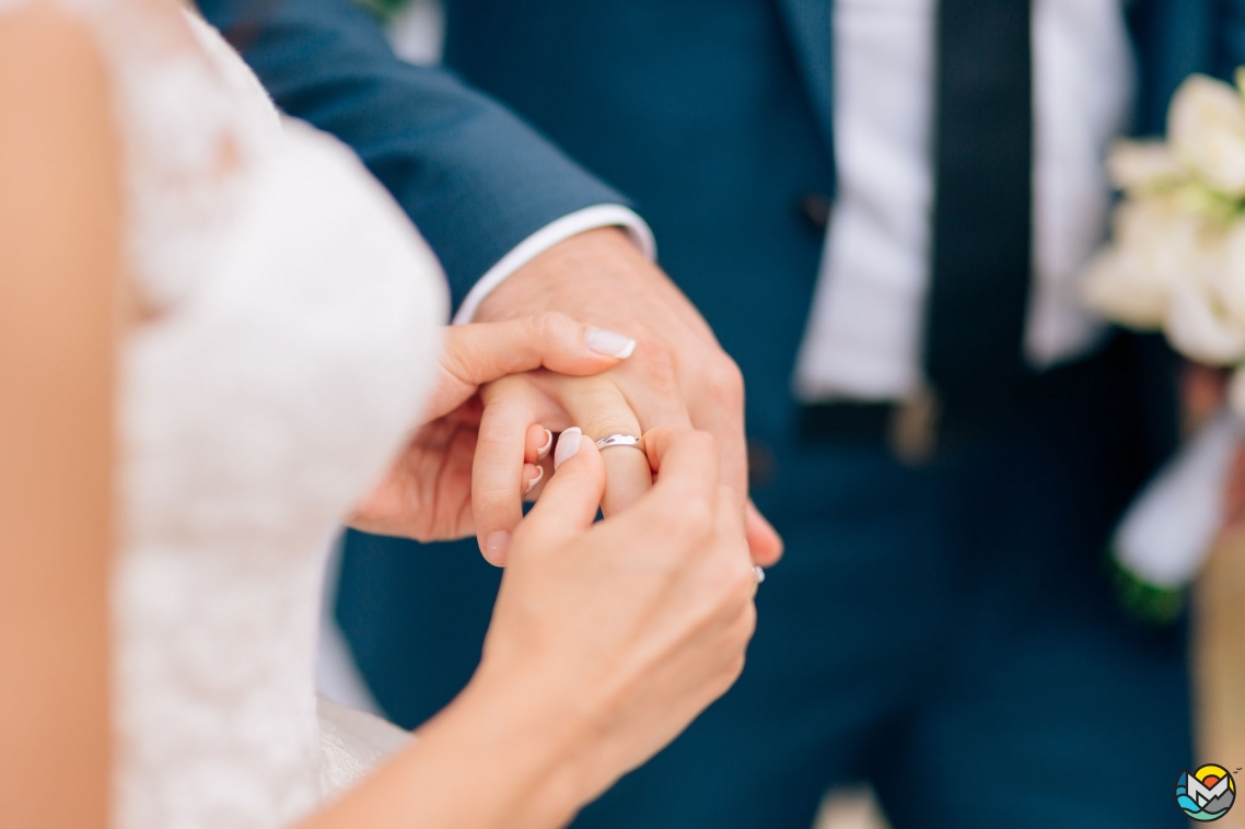 The exchange of the wedding rings — the most romantic part of the ceremony