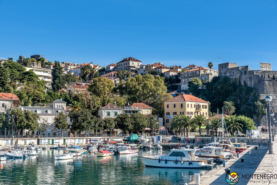  view of Herceg Novi promenade from the port, Herceg Novi, Montenegro